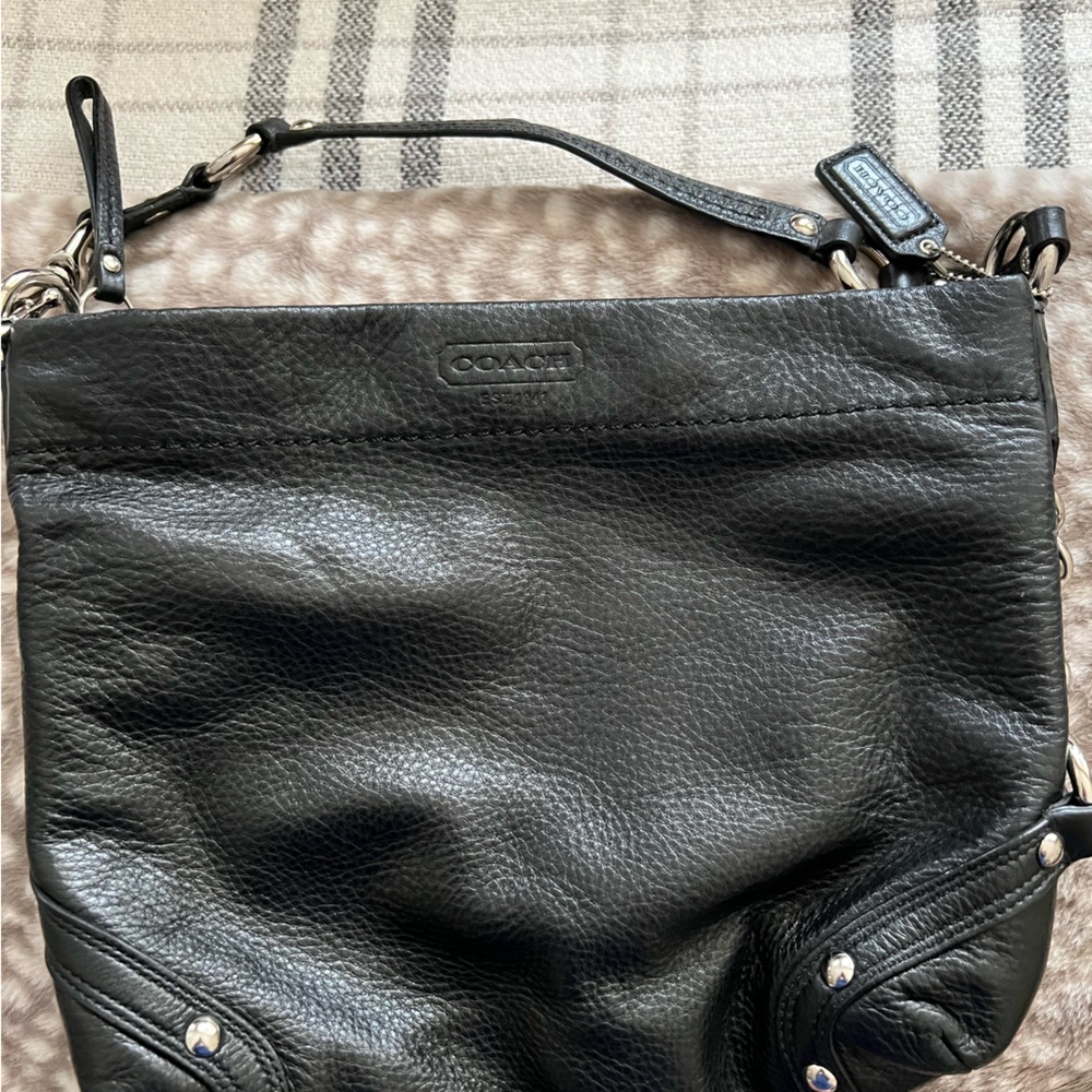 Coach black leather bag